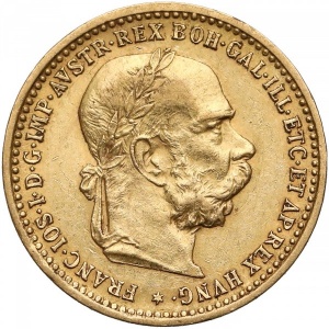 Аверс монеты Венгрия, 10 крон, 1896-1906