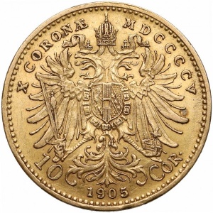 Реверс монеты Венгрия, 10 крон, 1896-1906