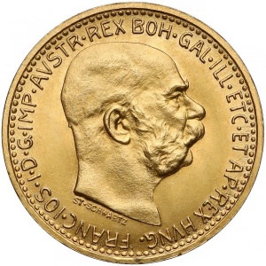 Аверс монеты Венгрия, 10 крон, 1909-1912