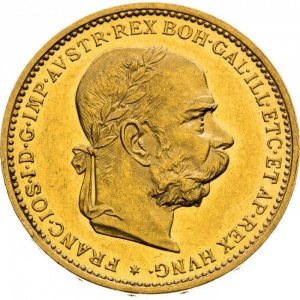 Аверс монеты Венгрия, 20 крон, 1892-1905