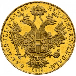 Реверс монеты Венгрия, 1 дукат, 1898, 50 лет правлению