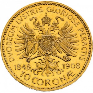 Реверс монеты Венгрия, 10 крон, 1908, 60 лет правлению