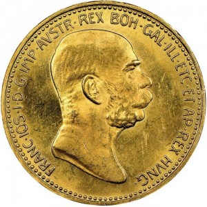 Аверс монеты Венгрия, 20 крон, 1908, 60 лет правлению