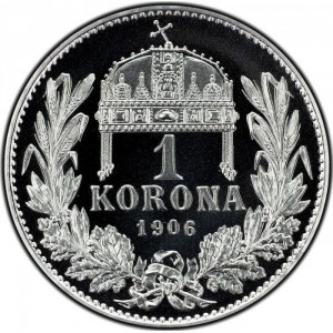 Реверс монеты Венгрия, 1 крона, 1892-1906