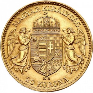 Реверс монеты Венгрия, 20 крон, 1914-1916