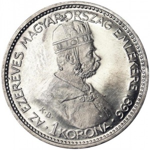 Аверс монеты Венгрия, 1 крона, 1896, Миллениум