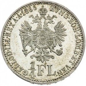 Реверс монеты Венгрия, ¼ флорина, 1866