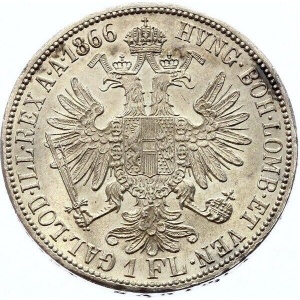 Реверс монеты Венгрия, 1 флорин, 1866
