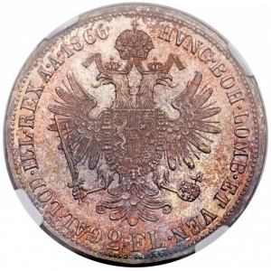 Реверс монеты Венгрия, 2 флорина, 1866