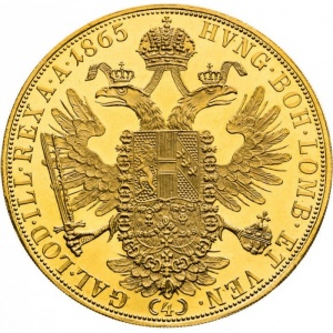 Реверс монеты Венгрия, 4 дуката, 1860-1865