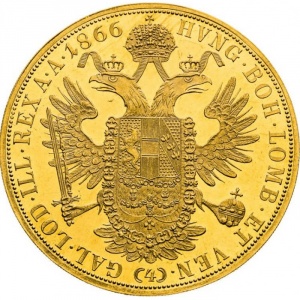Реверс монеты Венгрия, 4 дуката, 1866