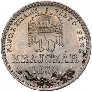 Реверс монеты Венгрия, 10 крейцеров, 1868-1869
