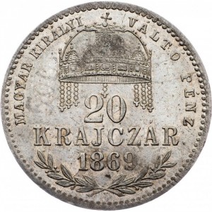 Реверс монеты Венгрия, 20 крейцеров, 1868-1869