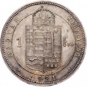 Реверс монеты Венгрия, 1 форинт, 1880-1881