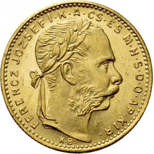 Аверс монеты Венгрия, 8 форинтов, 1880-1890