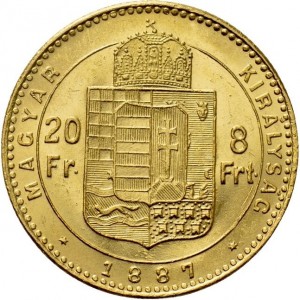 Реверс монеты Венгрия, 8 форинтов, 1880-1890