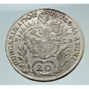 Реверс монеты Венгрия, 20 крейцеров, 1766-1780