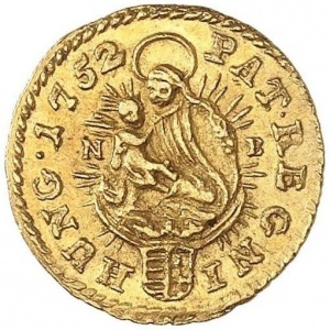 Реверс монеты Венгрия, ¼ дуката, 1752-1755