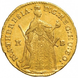 Аверс монеты Венгрия, 1 дукат, 1741-1745, Отметка монетного двора "KB" - Кремница