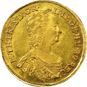 Аверс монеты Венгрия, 1 дукат, 1741-1765, Отметка монетного двора "NB" - Бая-Маре
