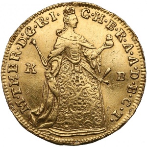 Аверс монеты Венгрия, 1 дукат, 1746-1765, Отметка монетного двора "KB" - Кремница