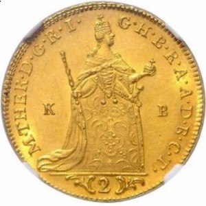 Аверс монеты Венгрия, 2 дуката, 1763-1765
