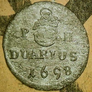 Реверс монеты Венгрия, 1 дуариус, 1695-1699