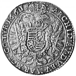 Реверс монеты Венгрия, ½ талера, 1659-1661