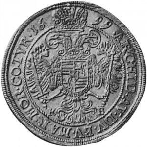 Реверс монеты Венгрия, ½ талера, 1690-1699