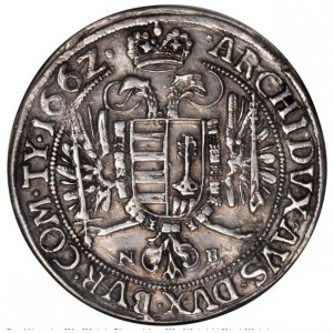 Реверс монеты Венгрия, 1 талер, 1660-1662