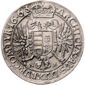 Реверс монеты Венгрия, 1 талер, 1663-1664