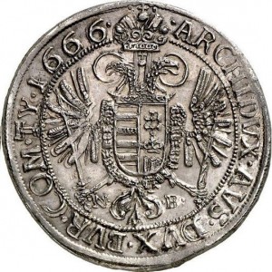 Реверс монеты Венгрия, 1 талер, 1666