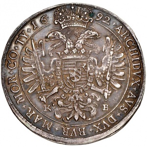 Реверс монеты Венгрия, 1 талер, 1692