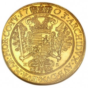 Реверс монеты Венгрия, 5 дукатов, 1703