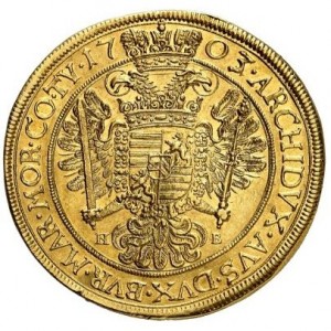 Реверс монеты Венгрия, 10 дукатов, 1703