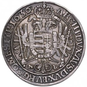 Реверс монеты Венгрия, 1 талер, 1636