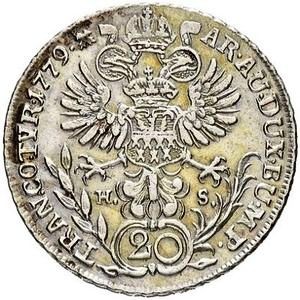Реверс монеты Венгрия, 20 крейцеров, 1773-1780