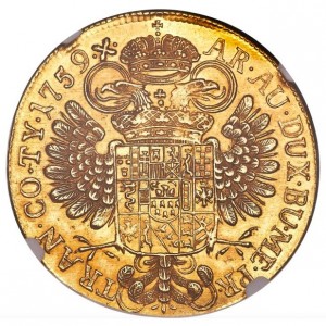 Реверс монеты Венгрия, 5 дукатов, 1754-1760