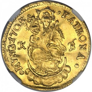 Реверс монеты Венгрия, 1 дукат, 1704-1707