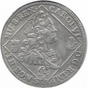 Аверс монеты Венгрия, ¼ талера, 1727-1740
