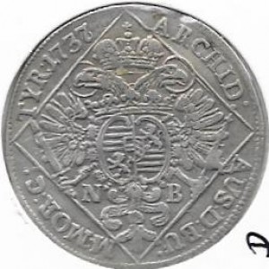 Реверс монеты Венгрия, ¼ талера, 1727-1740