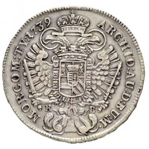 Реверс монеты Венгрия, ½ талера, 1733-1740