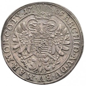 Реверс монеты Венгрия, 1 талер, 1705-1706