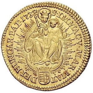 Реверс монеты Венгрия, 1 дукат, 1732