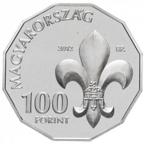 Аверс монеты Венгрия, 100 форинтов, 2012, 100 лет Венгерской Ассоциации Скаутов