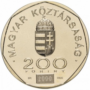 Аверс монеты Венгрия, 200 форинтов, 2000, Смена тысячелетия - 2000 год