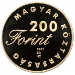 Аверс монеты Венгрия, 200 форинтов, 2001, Детская литература - Янош Арань, "Толди"