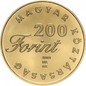 Аверс монеты Венгрия, 200 форинтов, 2001, Детская литература - Мальчик с улицы Пал