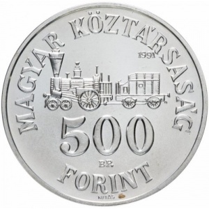 Аверс монеты Венгрия, 500 форинтов, 1991, 200 лет со дня рождения Иштвана Сеченьи