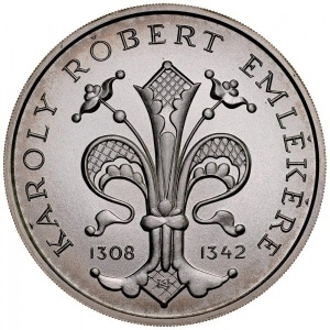 Реверс монеты Венгрия, 500 форинтов, 1992, 650 лет со дня смерти Карла Роберта